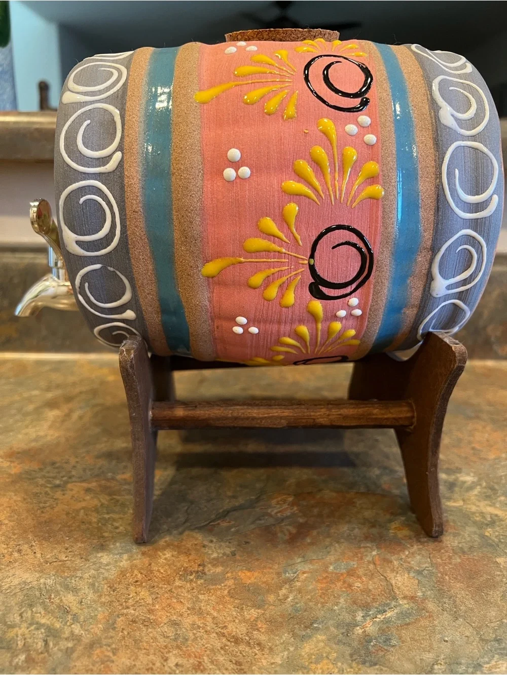Tequila Ceramic Shot Dispenser with Decorative Cork Face